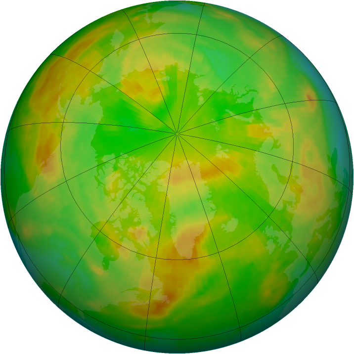 Arctic ozone map for 16 June 1984